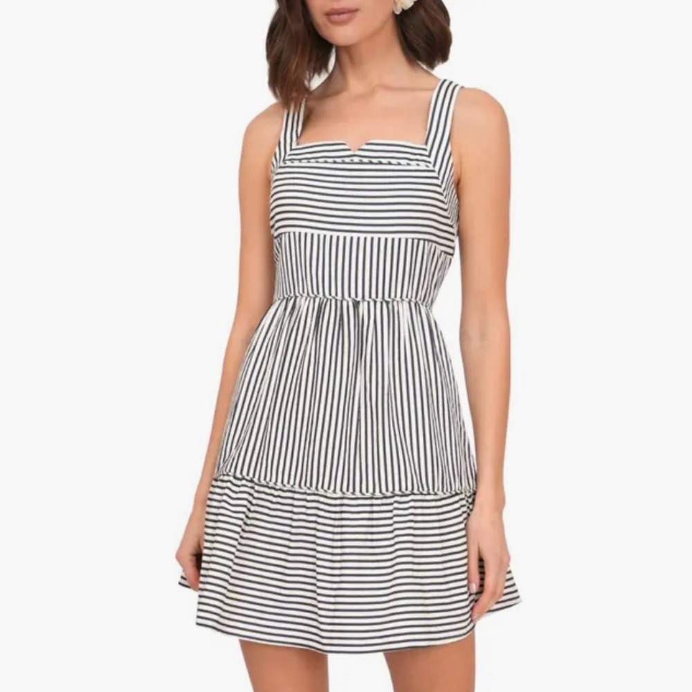Adelyn Rae Stripe A-Line Mini Dress